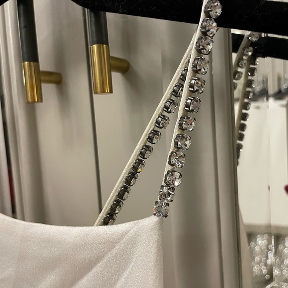 Jason Wu Swarovski Crystal Strap Silk Gown White Size 6 - Picture 6 of 12